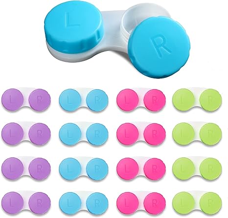 16-Pack Mini Contact Lens Case Set | Colorful Travel-Friendly Storage | Leak-Proof Design with L/R Marks | Compact & Hygienic