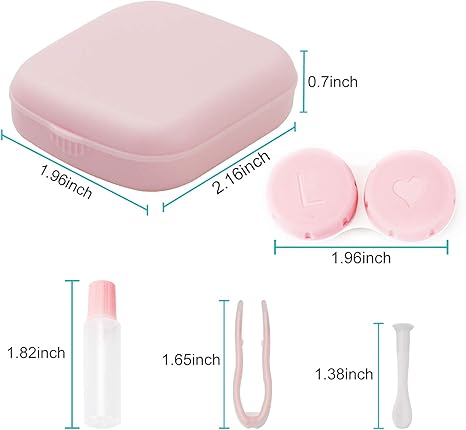 4PCS Contact Lens Case, Colorful Contact Lens Box Holder Container, Outdoor Mini Contact Lens Soak Storage Kit With Mirror For Travel&Home (Yellow, Pink, Blue Purple)