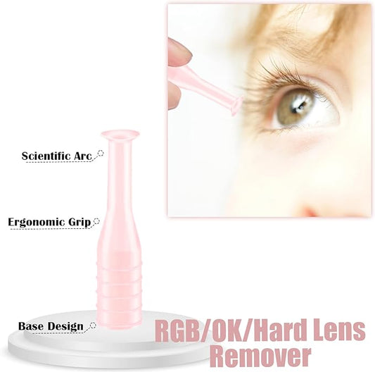 6PCS Hard Contact Lens Remover Tool with Storage Box Eye Care Inserts Removes Reusable Suction Cup Remover Contact Plunger Eye Contact Remover for RGP/OK/Hard Lenses Daily Care (pink)
